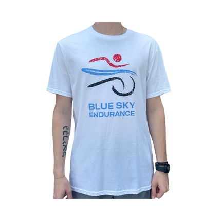 Men's White Blue Sky Endurance Tee