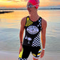 Womens Tri Short Custom Blue Sky Endurance Design