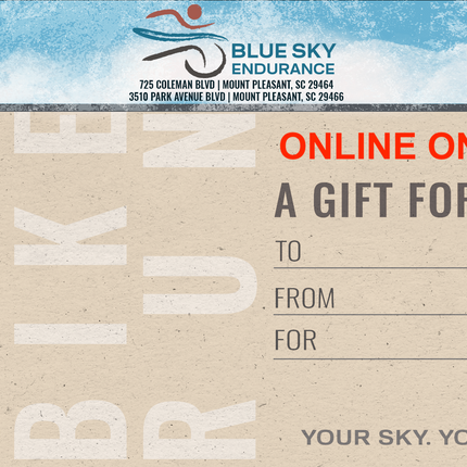 ONLINE ONLY Blue Sky Endurance Gift Card