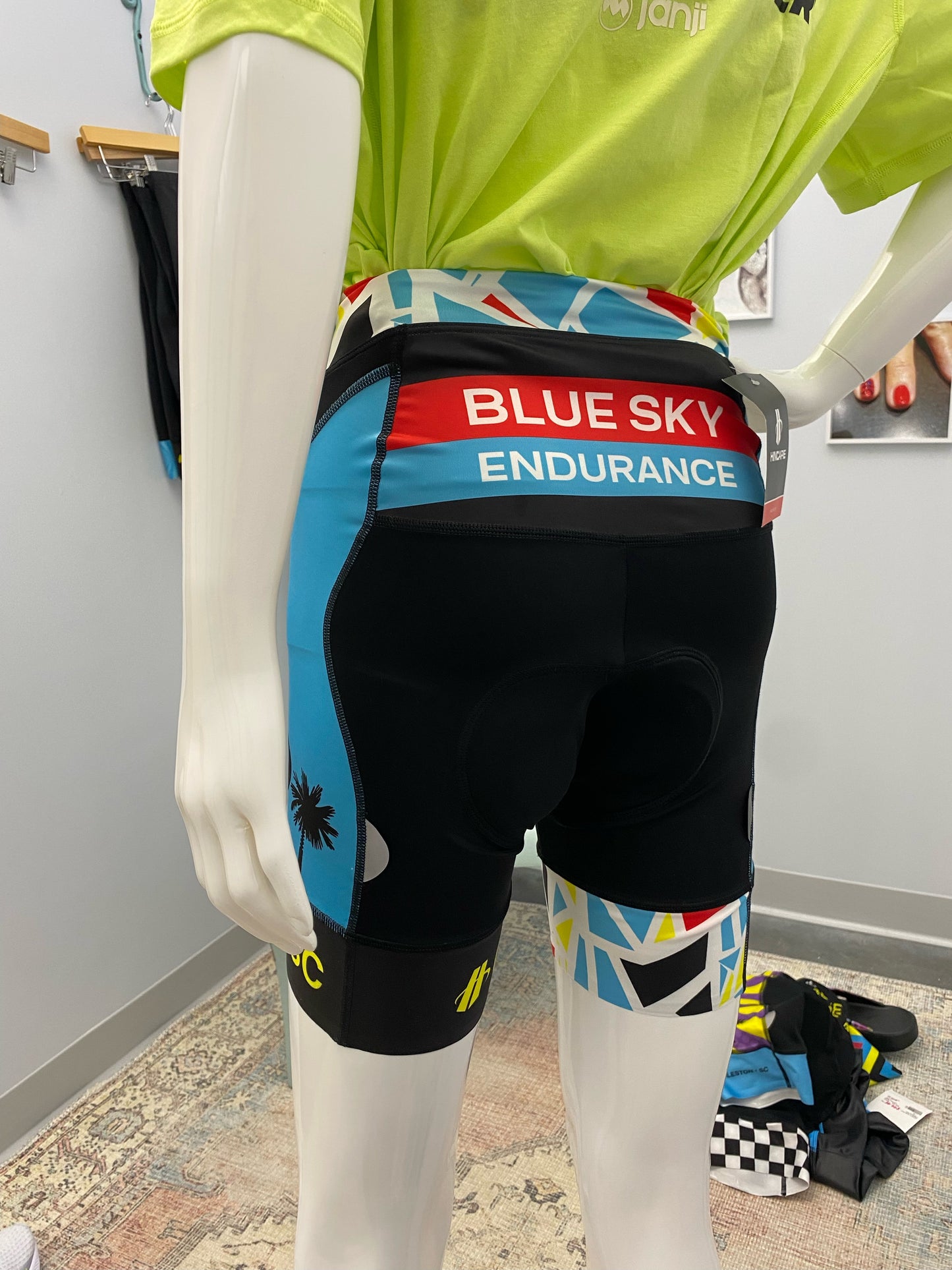 Women's Blue Sky Endurance Cycle Shorts (Broken Glass Print)